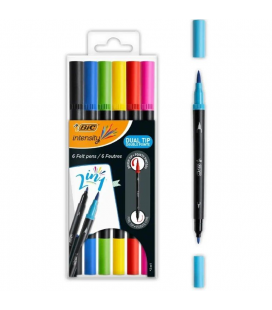 Rotuladores punta fina bic intensity dual tip 989694/ colores surtidos