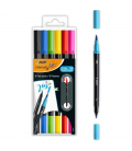 Rotuladores punta fina bic intensity dual tip 989694/ colores surtidos