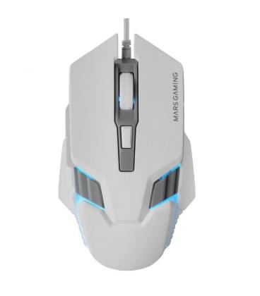 Ratón gaming mars gaming mm024/ hasta 4000 dpi/ blanco