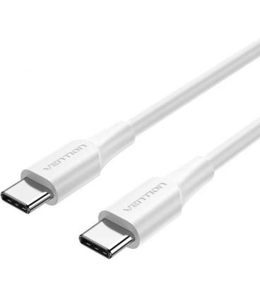 Cable usb 2.0 tipo-c 3a vention trcwh/ usb tipo-c macho - usb tipo-c macho/ hasta 60w/ 480mbps/ 2m/ blanco