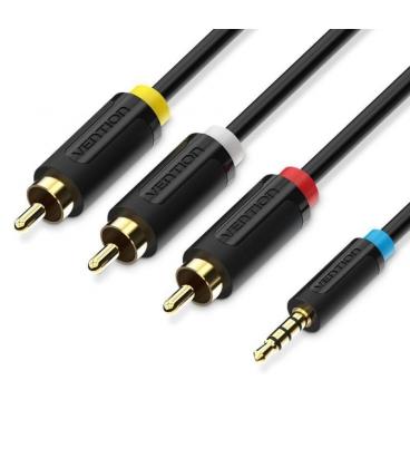 Cable estéreo vention bccbg/ jack 2.5 macho - 3x rca macho/ 1.5m/ negro