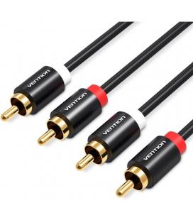 Cable estéreo vention vab-r06-b300/ 2x rca macho - 2x rca macho/ 3m/ negro