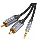 Cable audio vention bcnbg/ 2x rca macho - jack 3.5 macho/ 1.5m/ gris