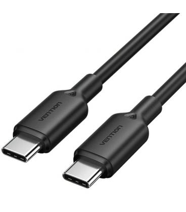 Cable usb 2.0 tipo-c 3a vention trcbf/ usb tipo-c macho - usb tipo-c macho/ hasta 60w/ 480mbps/ 1m/ negro