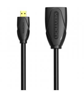 Cable alargador micro hdmi 4k vention abbbf/ micro hdmi macho - hdmi hembra/ 1m/ negro