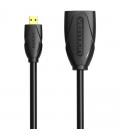 Cable alargador micro hdmi 4k vention abbbf/ micro hdmi macho - hdmi hembra/ 1m/ negro