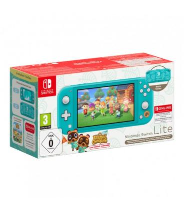 Consola nintendo switch lite turquesa + animal crossing new horizons + 12 meses nintendo switch online