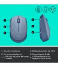 Ratón Inalámbrico Logitech M171/ Hasta 1000 DPI/ Gris Azulado