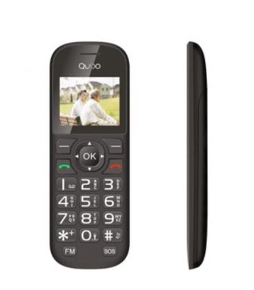 Teléfono móvil qubo d-1803 para personas mayores/ negro