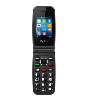 Teléfono móvil qubo neon2w-sos para personas mayores/ negro/ incluye base de carga