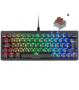 Teclado gaming mecánico mars gaming mkminipro/ switch marrón/ negro