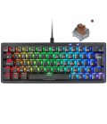 Teclado gaming mecánico mars gaming mkminipro/ switch marrón/ negro