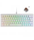 Teclado gaming mecánico mars gaming mkminipro/ switch marrón/ blanco