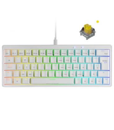 Teclado gaming mecánico mars gaming mkminipro/ switch amarillo/ blanco