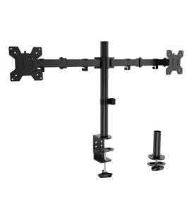 AISENS Soporte de mesa eco giratorio e inclinable para monitor/TV 10kg (3 Pivotes, 2 Brazos) de 17-32, Negro