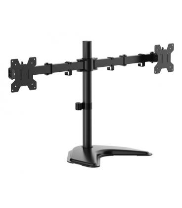 AISENS Soporte de mesa con peana eco giratorio e inclinable para monitor/TV 10kg (3 Pivotes, 2 Brazos) de 17-32, Negro