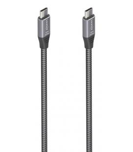 Cable USB 3.2 Tipo-C Aisens A107-0875/ USB Tipo-C Macho - USB Tipo-C Macho/ Hasta 100W/ 20Gbps/ 3m/ Gris