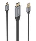 Cable Conversor Aisens A109-0871/ HDMI Macho/ USB Macho - USB Tipo-C Macho/ 1.8m/ Negro