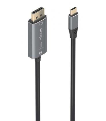 Cable Conversor Aisens A109-0880/ USB Tipo-C Macho - DisplayPort Macho/ 1.8m/ Negro