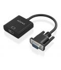 AISENS Cable conversor SVGA+Audio a HDMI, SVGA/M+Jack 3.5/H+USB MicroB/H-HDMI A/H, Negro, 20cm