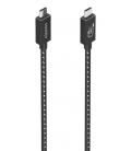 Cable USB 4.0 Tipo-C Aisens A156-0866/ USB Tipo-C Macho - USB Tipo-C Macho/ Hasta 240W/ 40Gbps/ 50cm/ Gris