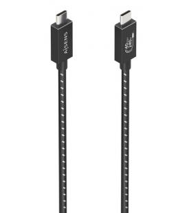 Cable USB 4.0 Tipo-C Aisens A156-0868/ USB Tipo-C Macho - USB Tipo-C Macho/ Hasta 240W/ 40Gbps/ 1.5m/ Gris