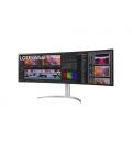 Monitor Gaming Ultrapanorámico Curvo LG UltraGear 49WQ95C-W 49"/ Dual QHD/ Multimedia/ Regulable en altura/ Blanco