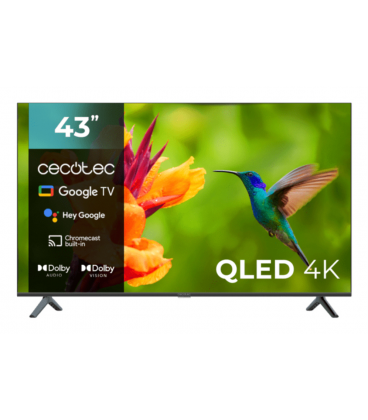 TELEVISIONN QLED 43" CECOTEC 4K UHD GOOGLE TV HDMI USB GOOGLE CHROMECAST