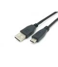 Cable USB Tipo C A USB 2.0 Equip Macho-Macho 2M