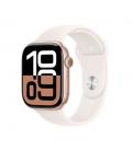 Apple watch series 10 gps 46mm rose gold aluminium case with light blush sport band - s - m