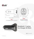 CLUB3D USB KFZ-Ladegerät 1xUSB C 2xUSB A 36W 12/24V retail