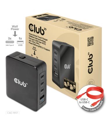 CARGADOR DE VIAJE INTERNACIONAL CLUB3D GAN 140W