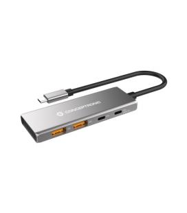 Conceptronic HUBBIES15G hub de interfaz USB 3.2 Gen 2 (3.1 Gen 2) Type-C 10000 Mbit/s Gris