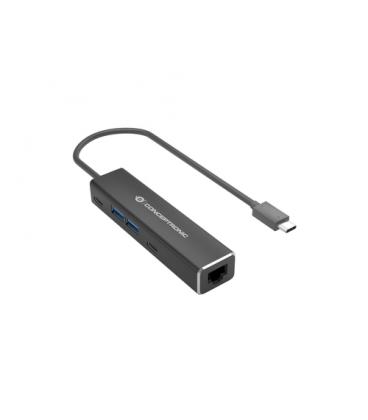 Conceptronic ABBY14B base para portátil y replicador de puertos Alámbrico USB 3.2 Gen 1 (3.1 Gen 1) Type-C Gris