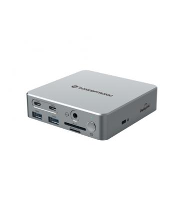 Conceptronic DONN25G base para portátil y replicador de puertos Alámbrico USB 3.2 Gen 2 (3.1 Gen 2) Type-C Plata