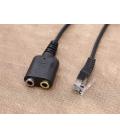 Equip 147944 cable de audio 0,25 m RJ-9 2 x 3.5mm Negro