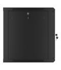 Armario lanberg mural rack 19pulgadas 12u - 600x600 auto ensamblado negro puerta de cristal