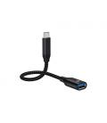 Conceptronic ABBY18B cambiador de género para cable USB-C USB-A Negro