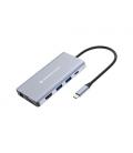 Conceptronic DONN20G base para portátil y replicador de puertos Alámbrico USB 3.2 Gen 1 (3.1 Gen 1) Type-C Gris