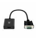 CABLE CONVERTIDOR EWENT VGA MACHO - HDMI HEMBRA CON AUDIO 0,20 METROS