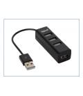 iggual HUB-A-4p USB 2.0 480 Mbit/s Negro