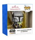 Adorno de navidad funko star wars mandaloriano & grogu figura de resina