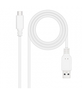 Cable usb 2.0 nanocable 10.01.2100-w/ usb tipo-c macho - usb macho/ 50cm/ blanco