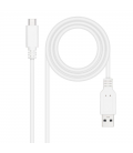 Cable usb 2.0 nanocable 10.01.2100-w/ usb tipo-c macho - usb macho/ 50cm/ blanco