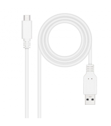 Cable usb 2.0 nanocable 10.01.2101-w/ usb tipo-c macho - usb macho/ 1m/ blanco