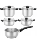 Pack batería de cocina elite monix m240002/ cazo ø14cm/ ollas ø20 - 24cm/ cacerolas ø20 - 24cm/ acero inoxidable/ apta para