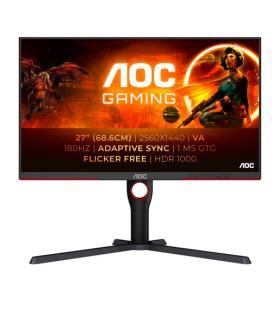 Monitor Gaming AOC Q27G3XMN/BK 31.5"/ QHD/ 1ms/ 180Hz/ VA/ Regulable en altura/ Negro