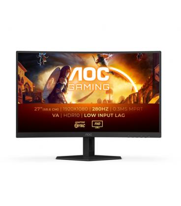 Monitor Gaming Curvo AOC C27G4ZXE 27"/ Full HD/ 0.3ms/ 280Hz/ VA/ Negro