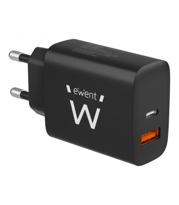 CARGADOR MOVIL EWENT RAPIDO USB-C y QC3.0 20W