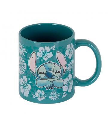 Taza karactermania disney stitch flores azules